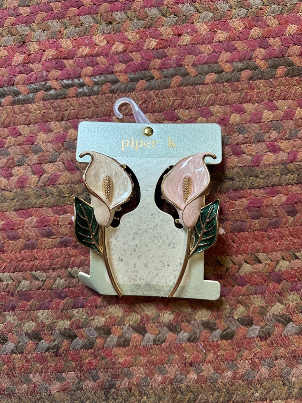NWT PIPER K TULIP FLOWER METAL HAIR CLIPS